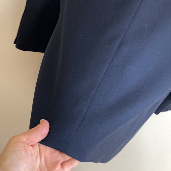 Vintage Sport Coat Mens 44S Navy Blue Wool Double Breast Peak Collar Gold Button - Picture 10 of 16